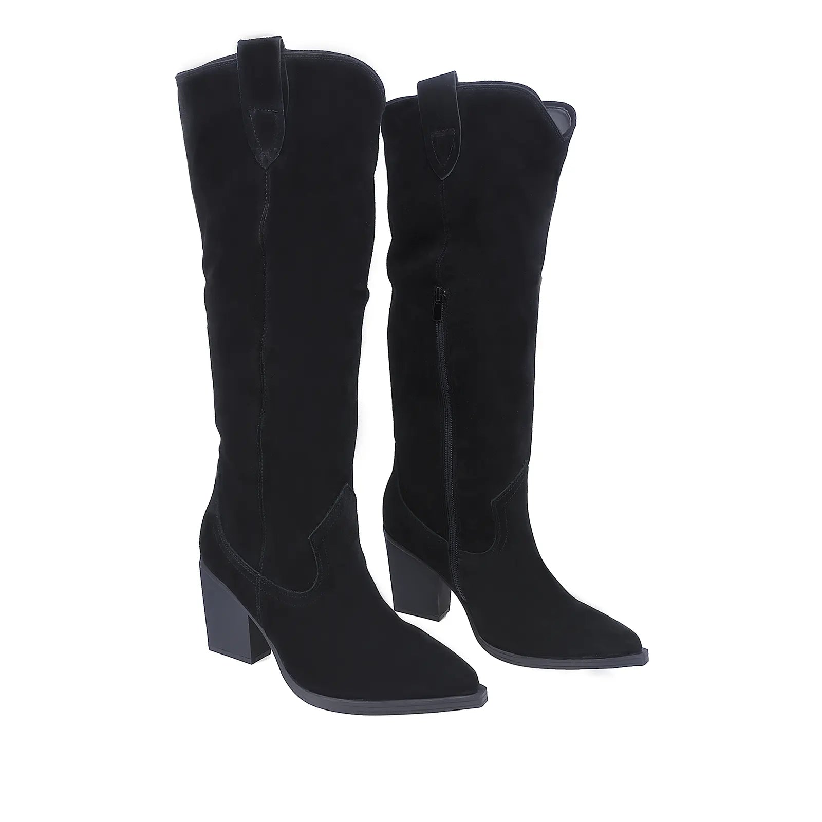 Cizme Dama Casual Anna Viotti Piele Intoarsa D113-29801 Negru