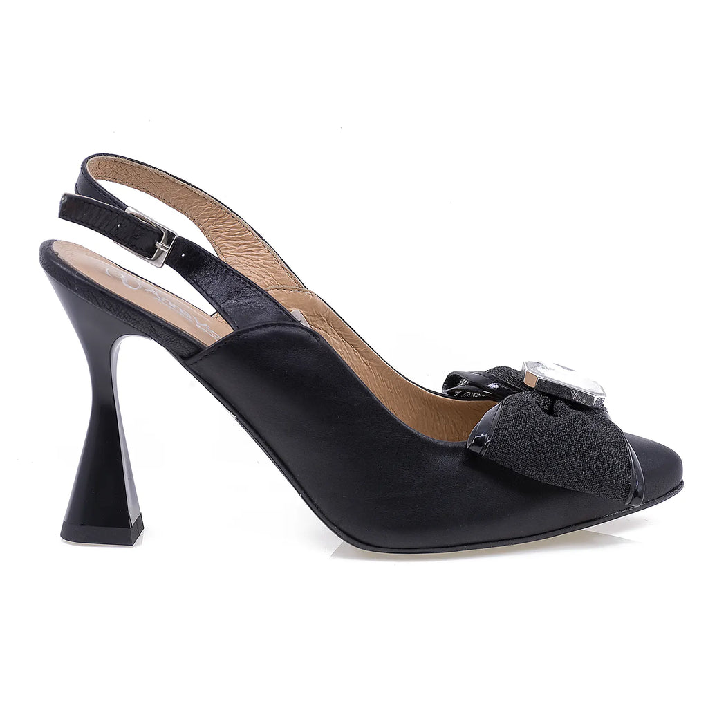 Sandale dama elegante Anna Viotti din piele naturala D6109 negru