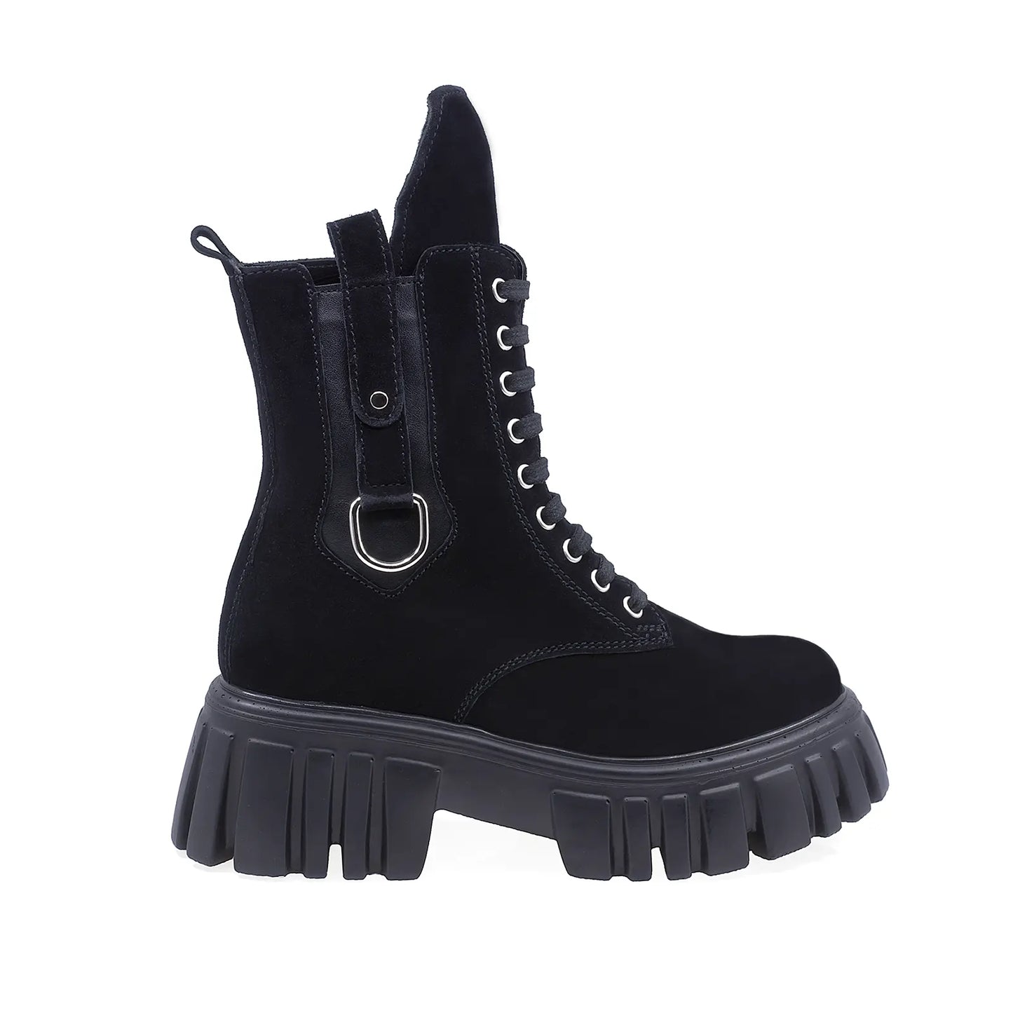 Ghete Dama Casual Anna Viotti Piele Intoarsa D44-4408 Negru