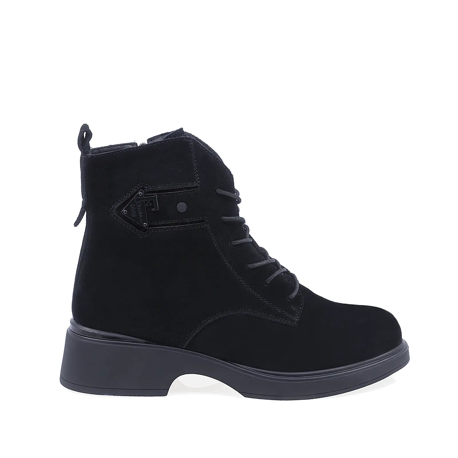 Ghete Dama Casual Anna Viotti Piele Intoarsa D106-F11312-C7702 Negru