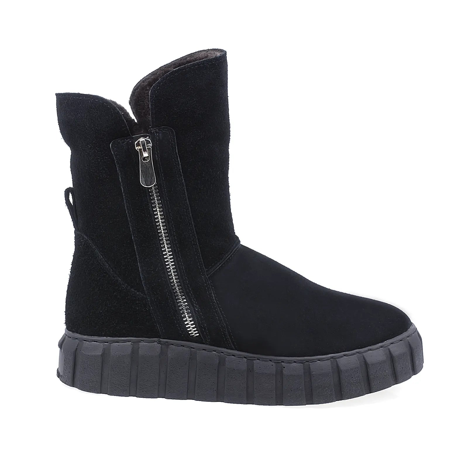 Ghete Dama Casual Anna Viotti Piele Intoarsa D44-4472 Negru