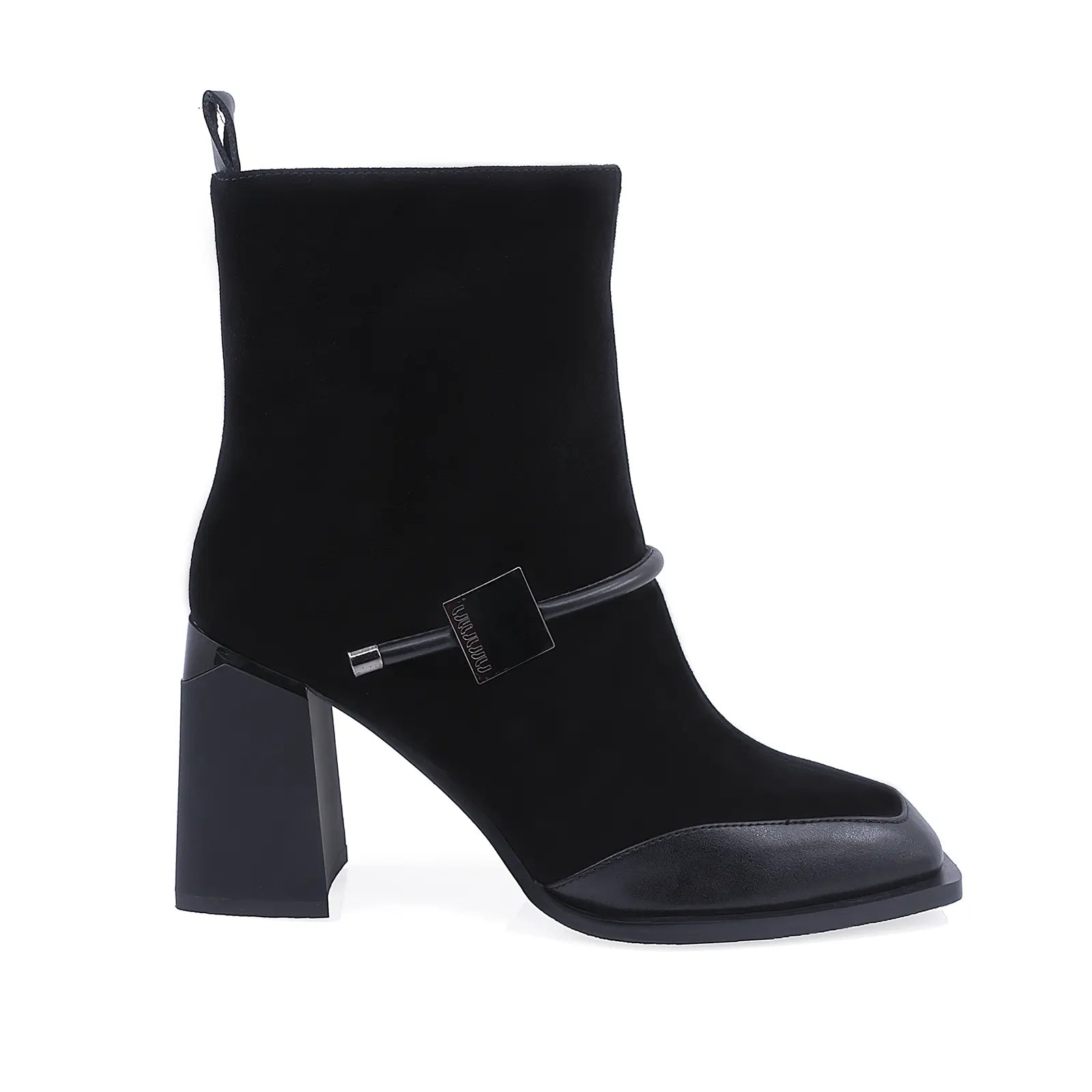 Ghete Dama Elegante Anna Viotti Piele Intoarsa D112-GAW2535 Negru