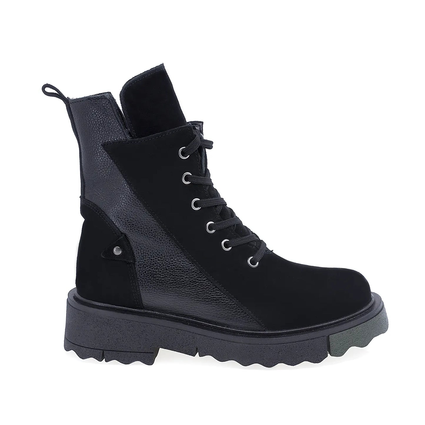 Ghete Dama Casual Anna Viotti Piele Intoarsa/bizon D44-4596 Negru