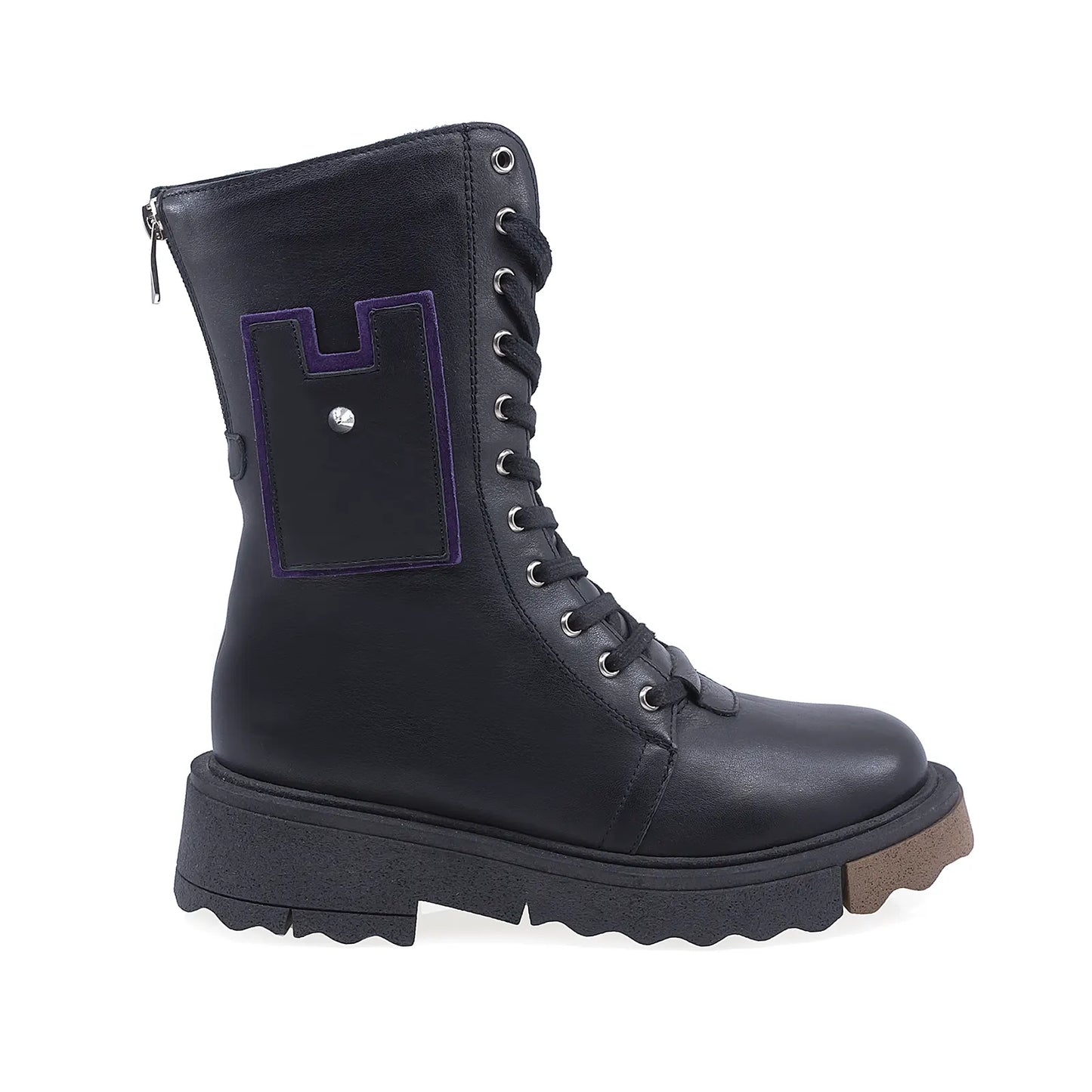 Ghete Dama Casual Anna Viotti Piele Naturala/Antil D44-4450 Negru