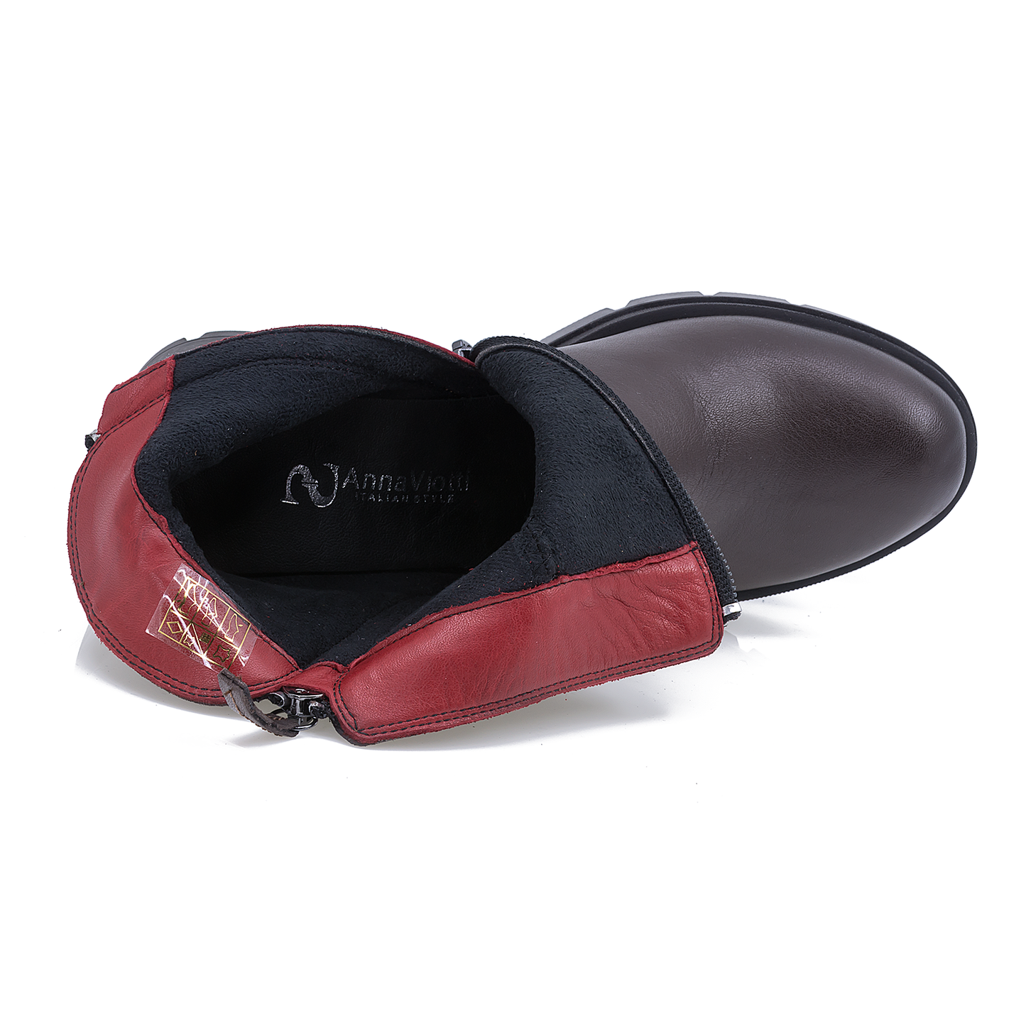 Ghete dama Anna Viotti din piele naturala D54-741 maro