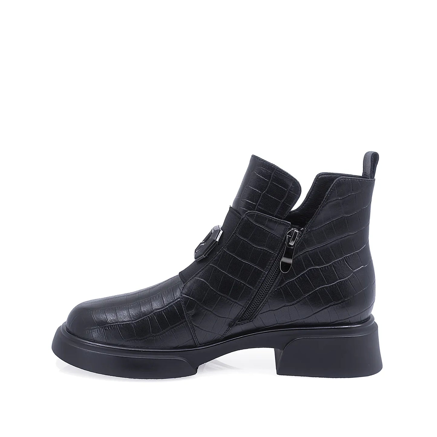 Ghete Dama Casual Anna Viotti Piele Naturala D105-5209R-LV698-NT-20 Negru