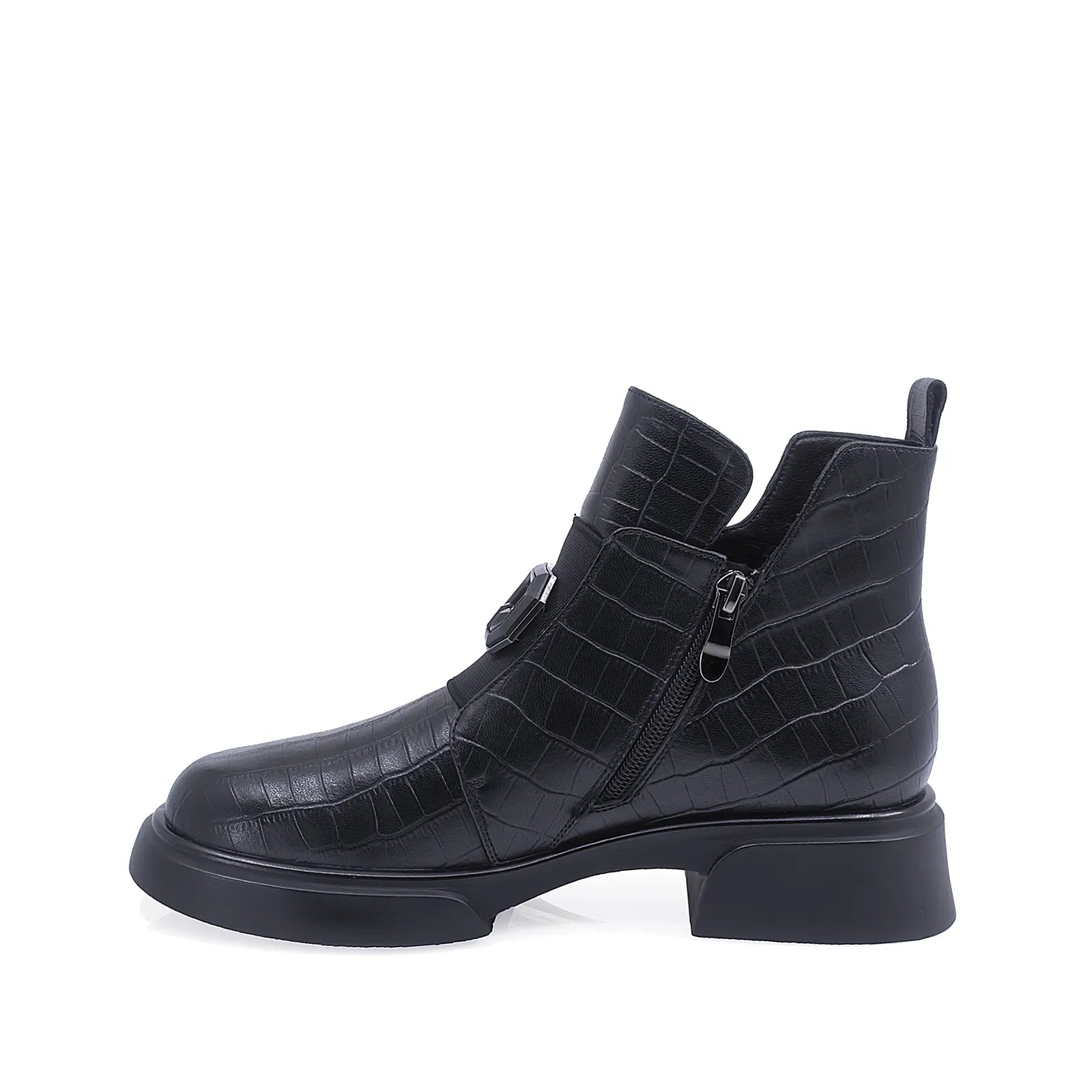 Ghete Dama Casual Anna Viotti Piele Naturala D105-5209R-LV698-NT-20 Negru