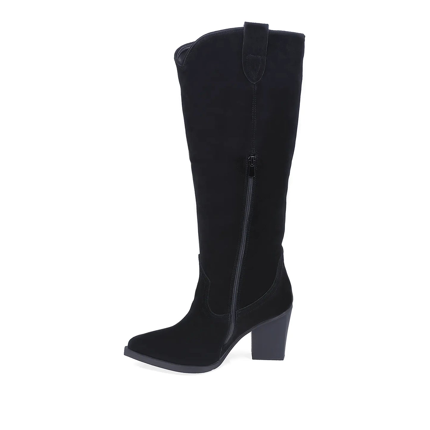 Cizme Dama Casual Anna Viotti Piele Intoarsa D113-29801 Negru