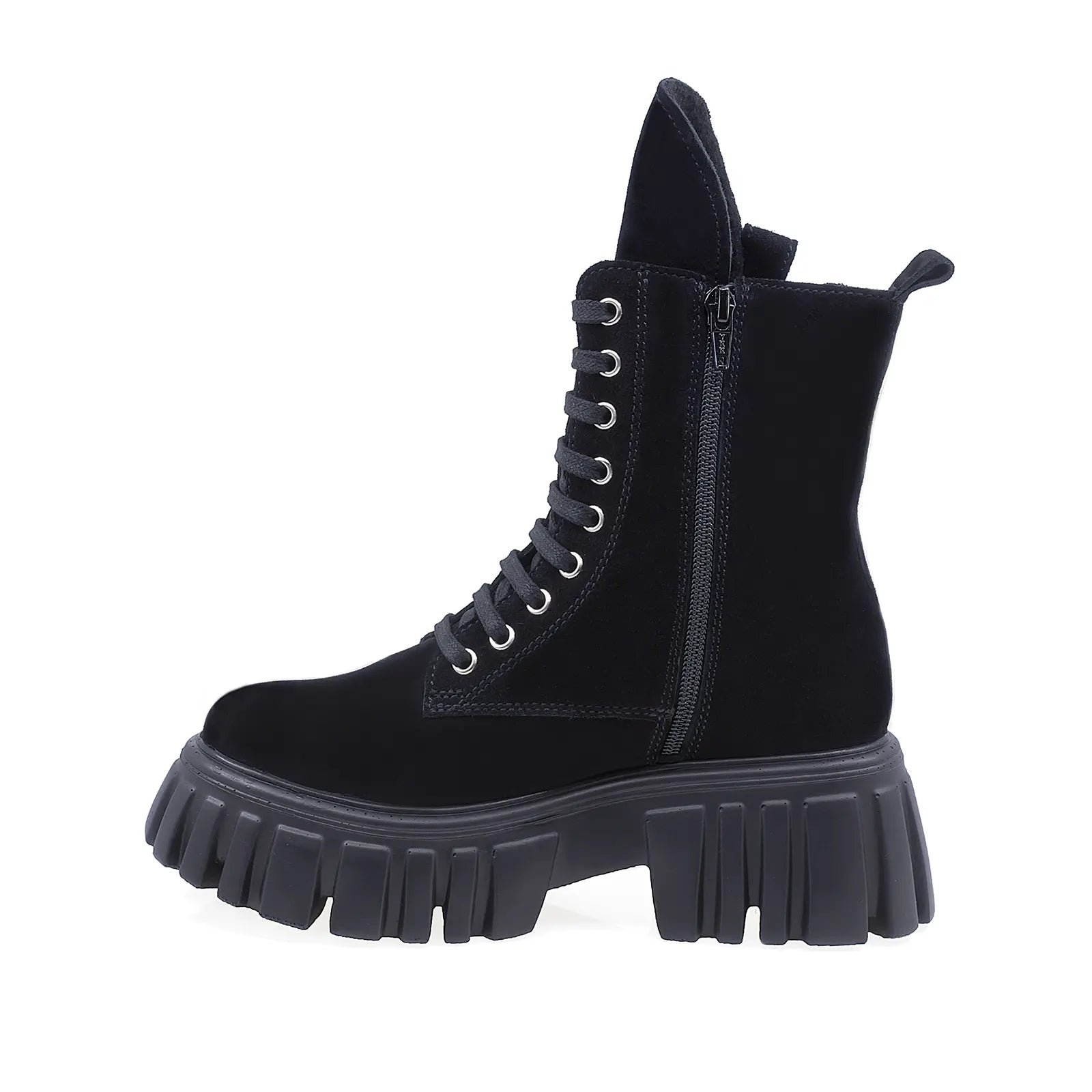 Ghete Dama Casual Anna Viotti Piele Intoarsa D44-4408 Negru