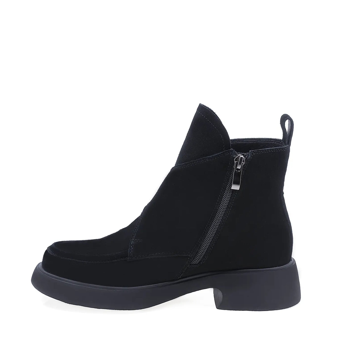 Ghete Dama Casual Anna Viotti Piele Intoarsa D106-H803-W279 Negru