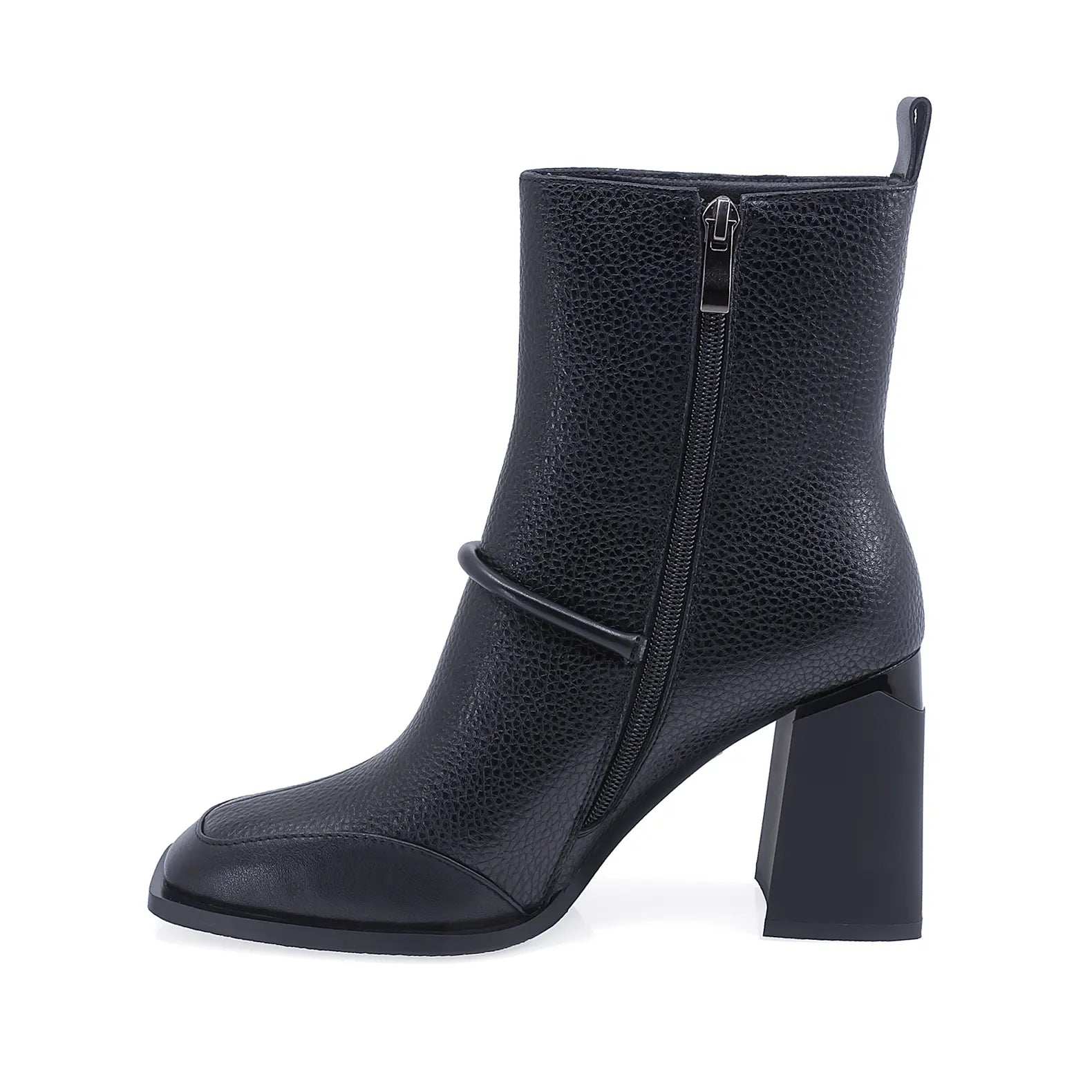 Ghete Dama Elegante Anna Viotti Piele Floater D112-GAW2538 Negru