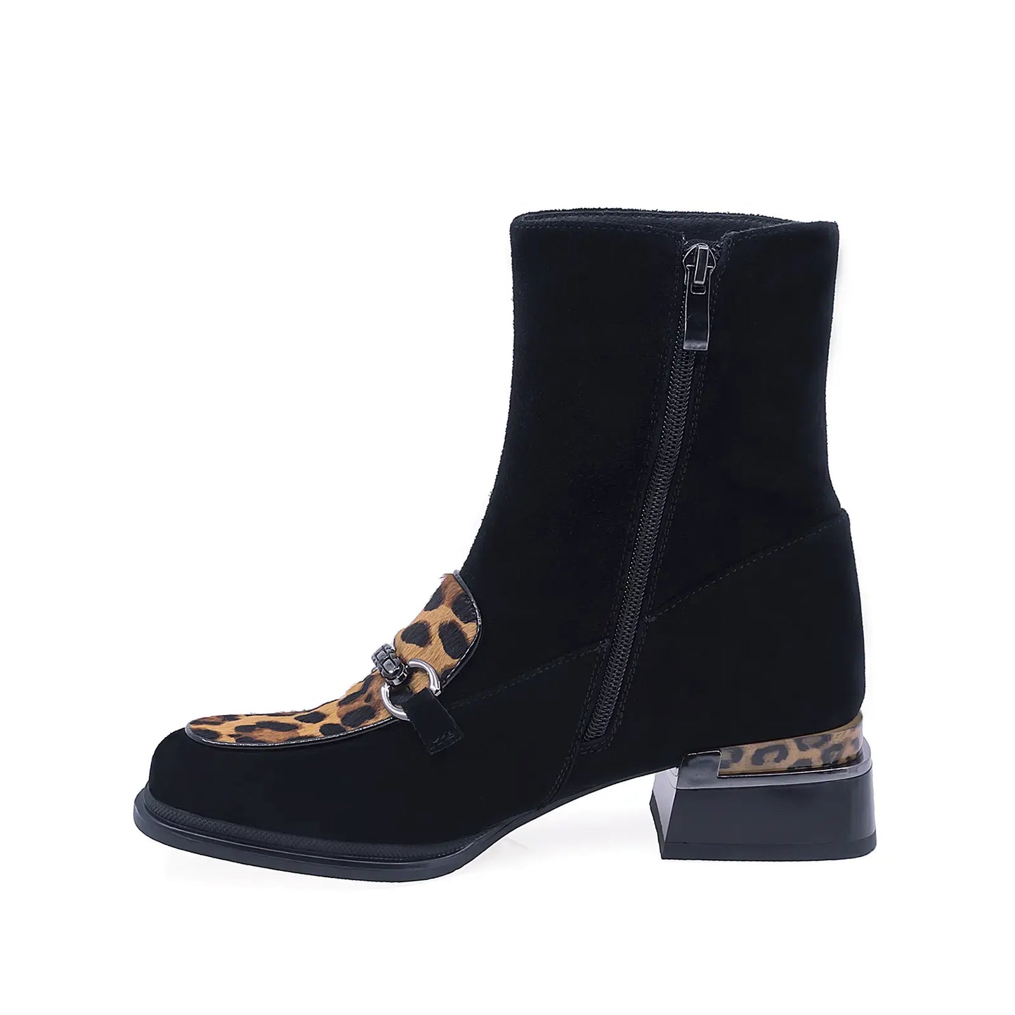 Ghete Dama Elegante Anna Viotti Piele Intoarsa D107-PV4407-295441-R-2 Negru