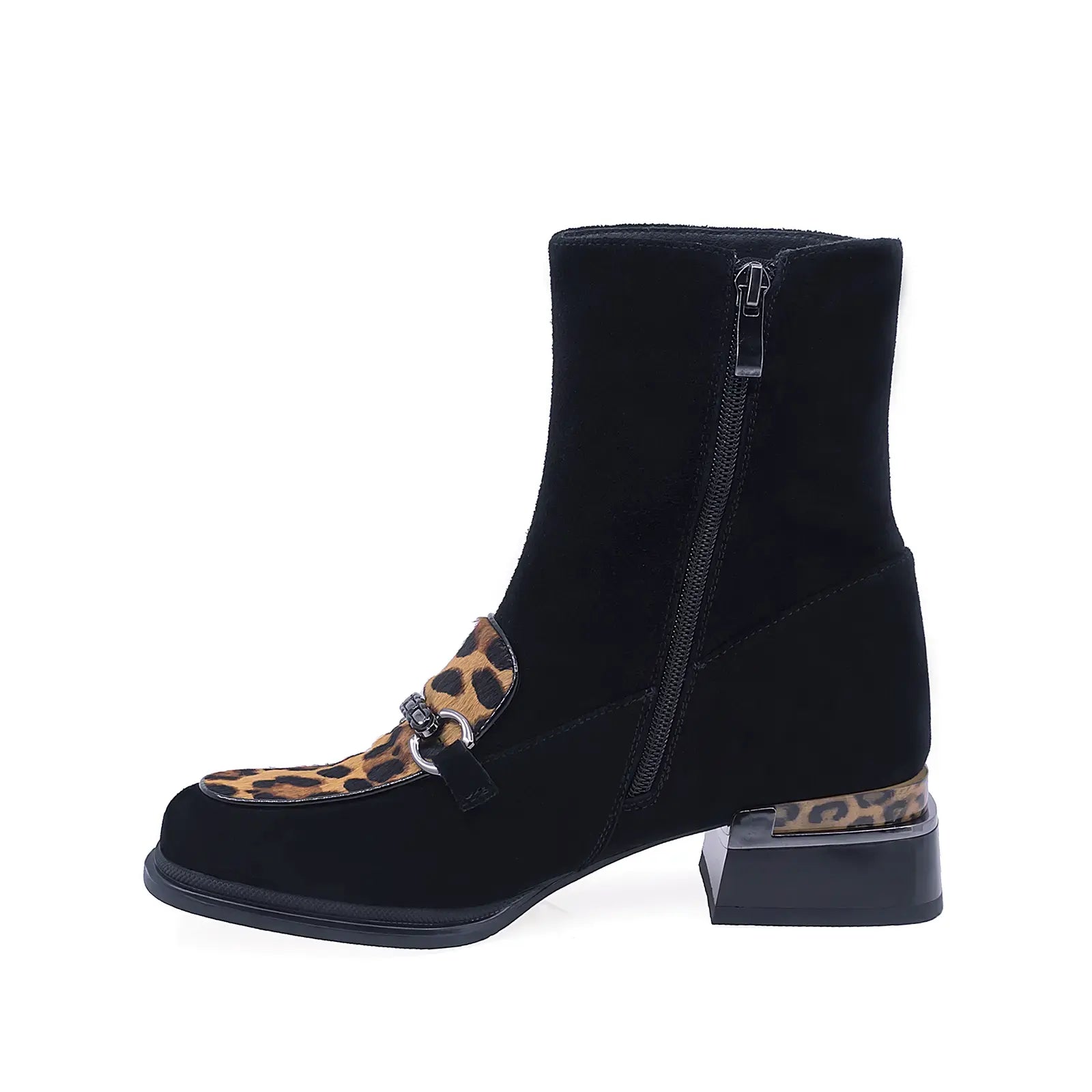 Ghete Dama Elegante Anna Viotti Piele Intoarsa D107-PV4407-295441-R-2 Negru