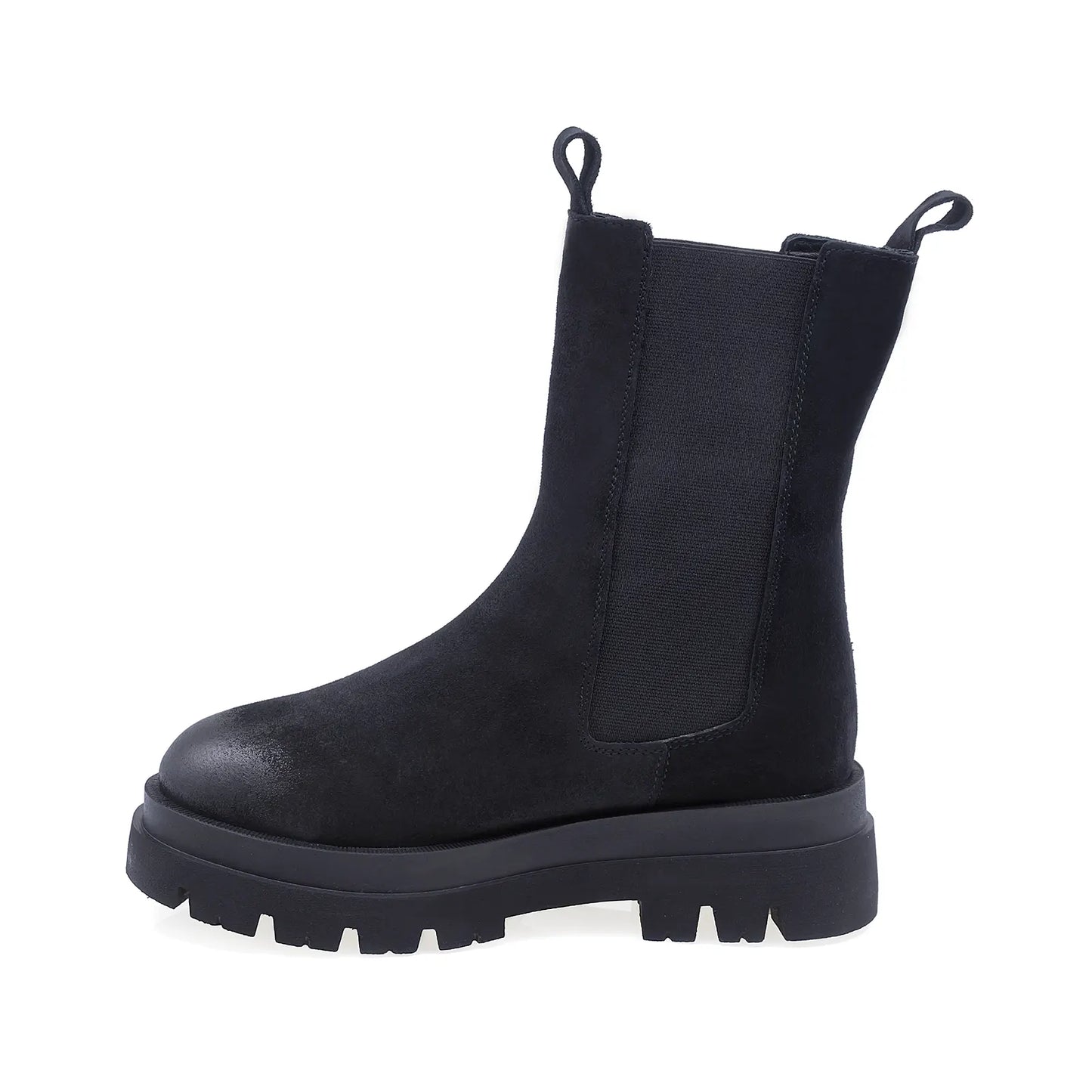 Ghete Dama Casual Anna Viotti Piele Intoarsa D44-4340 Negru