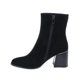 Ghete Dama Elegante Anna Viotti Piele Intoarsa D106-L240-6H467-N043-T107 Negru