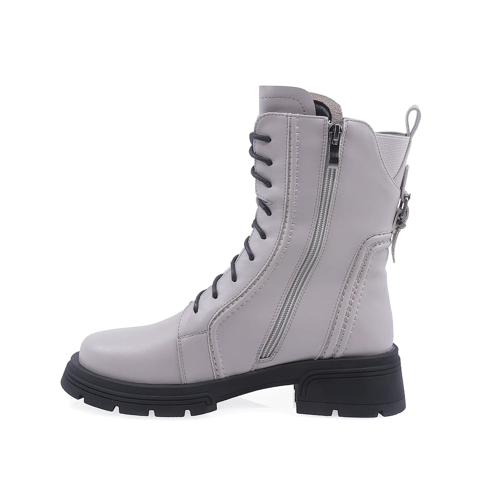 Ghete Dama Casual Anna Viotti Piele Naturala D112GAW2507 Gri