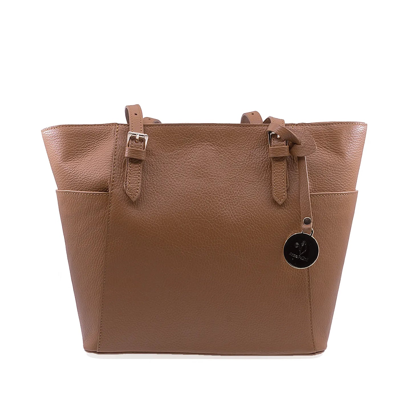 Geantă damă Michelle Anna Fellini piele naturala coniac