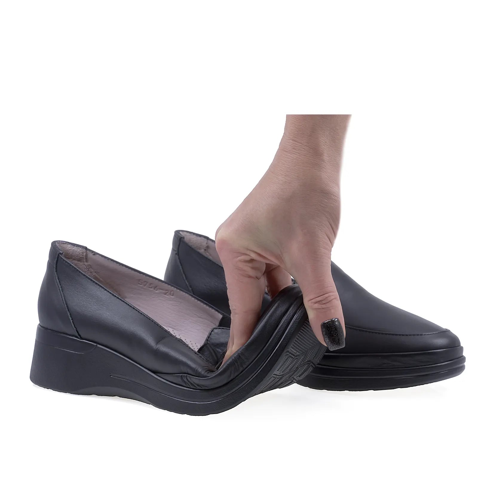 Pantofi Dama Casual Anna Viotti Piele Naturala D50-5756 Negru