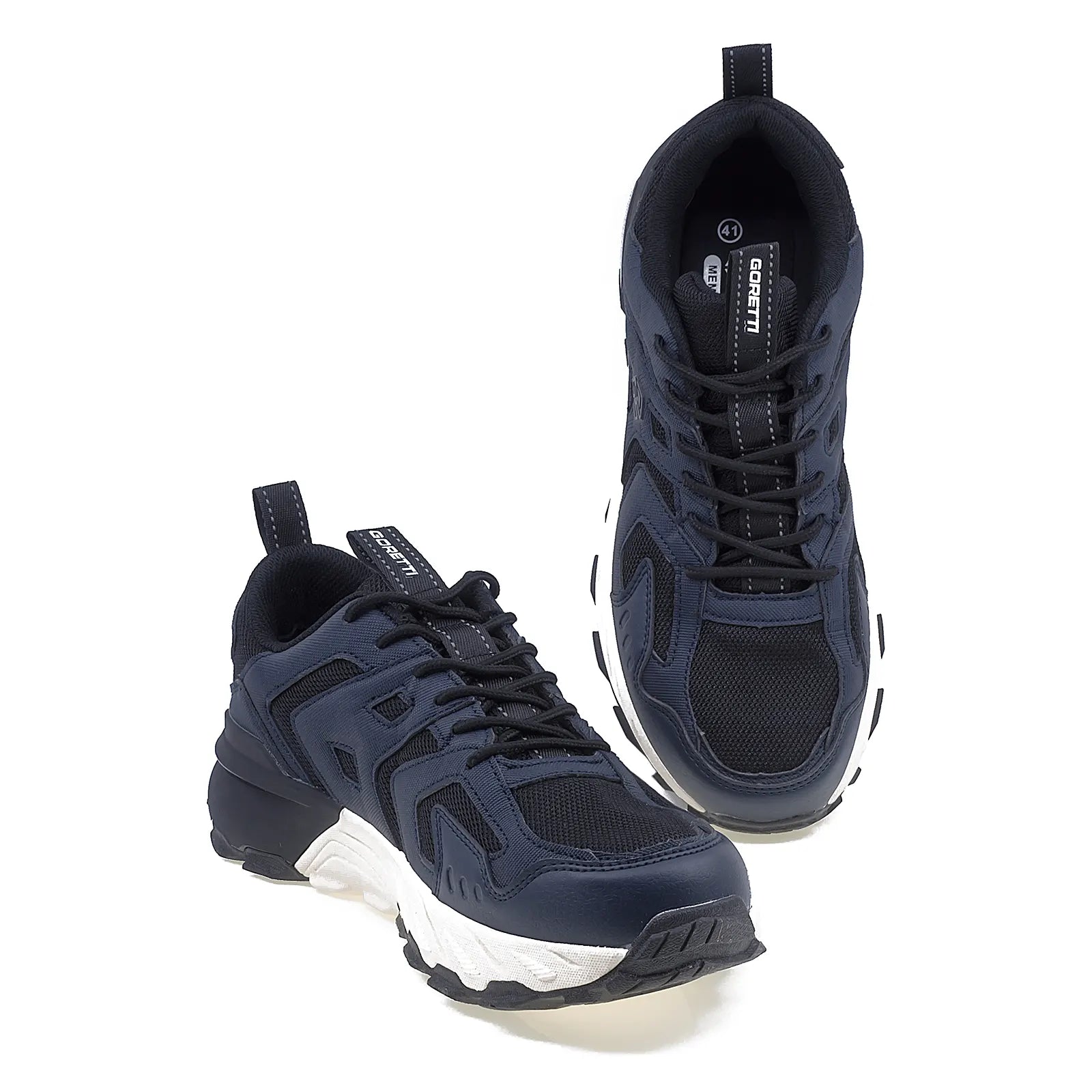 Pantofi sport bleumarin Goretti cu tehnologie Memory Foam – vedere de sus, interior confortabil