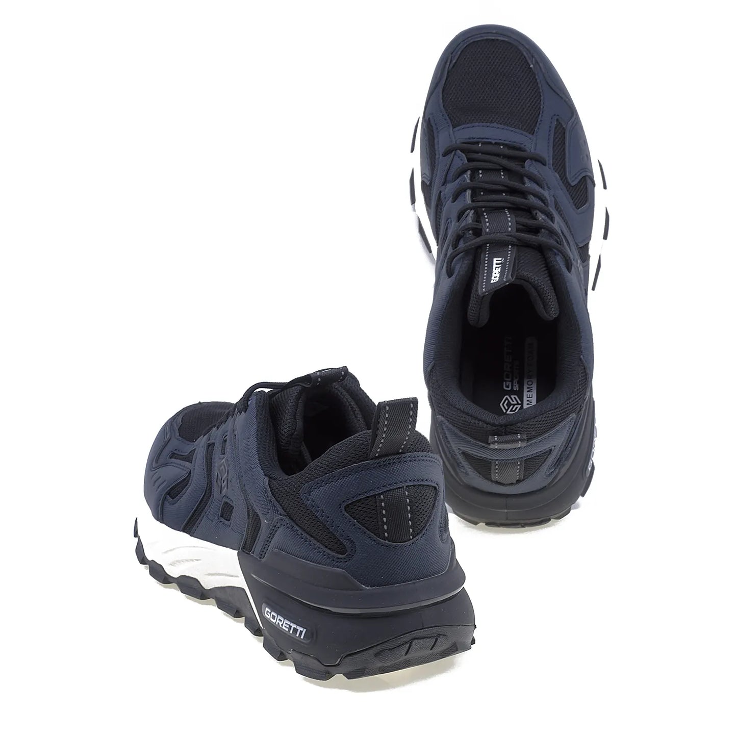 Pantofi sport Goretti B100-CL27688 – vedere din spate, călcâi întărit și detalii bleumarin