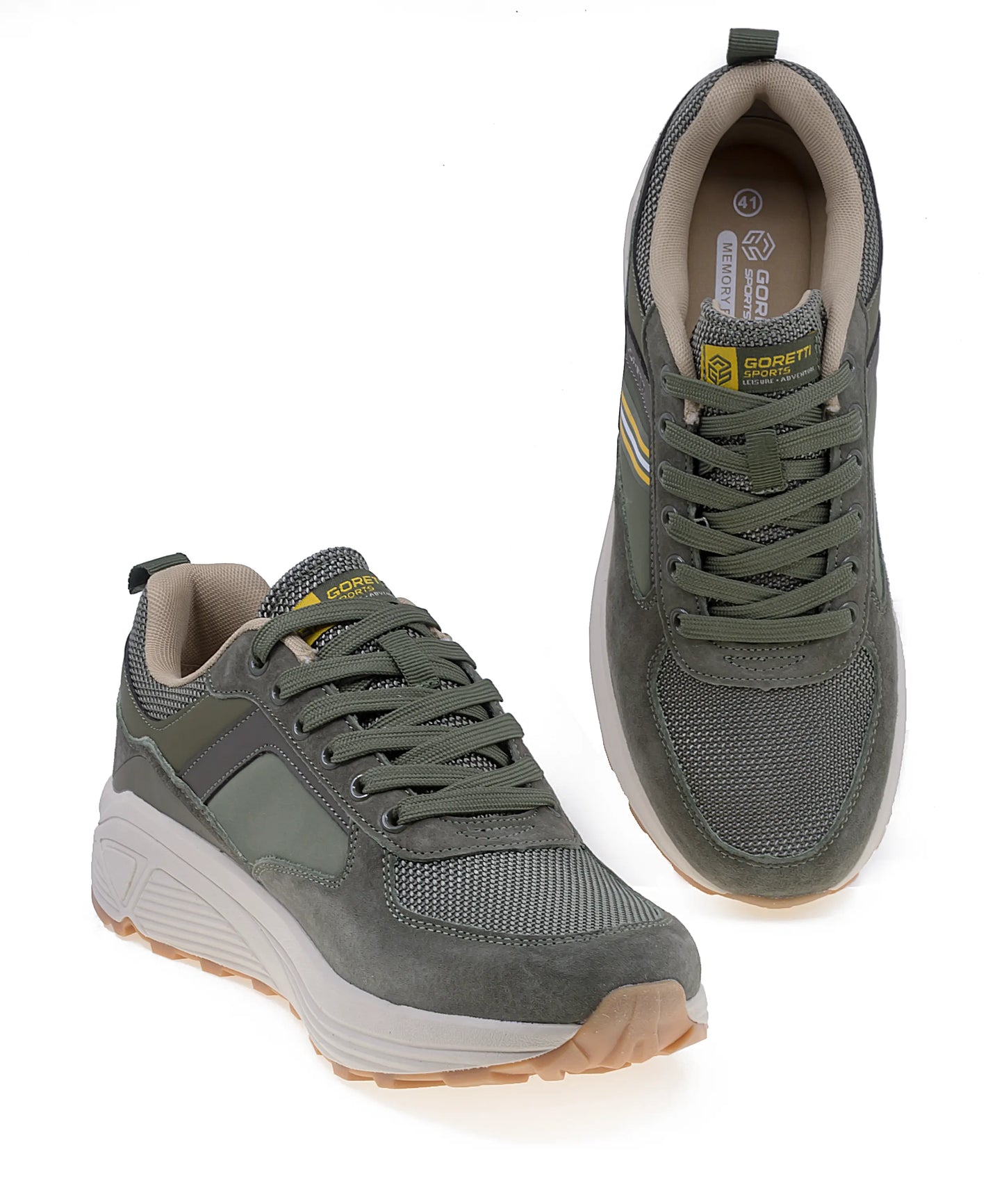 Pantofi barbati sport Goretti piele intoarsa B100-CL30055 kaki