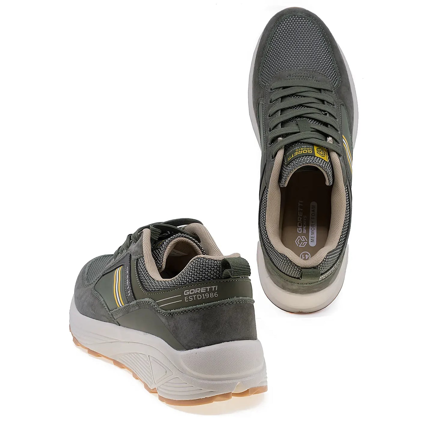 Pantofi barbati sport Goretti piele intoarsa B100-CL30055 kaki