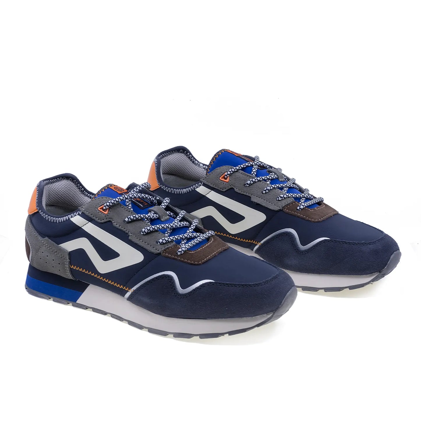 Pantofi sport bărbați Goretti B100-CL30136 din piele întoarsă bleumarin cu talpă Memory Foam-1