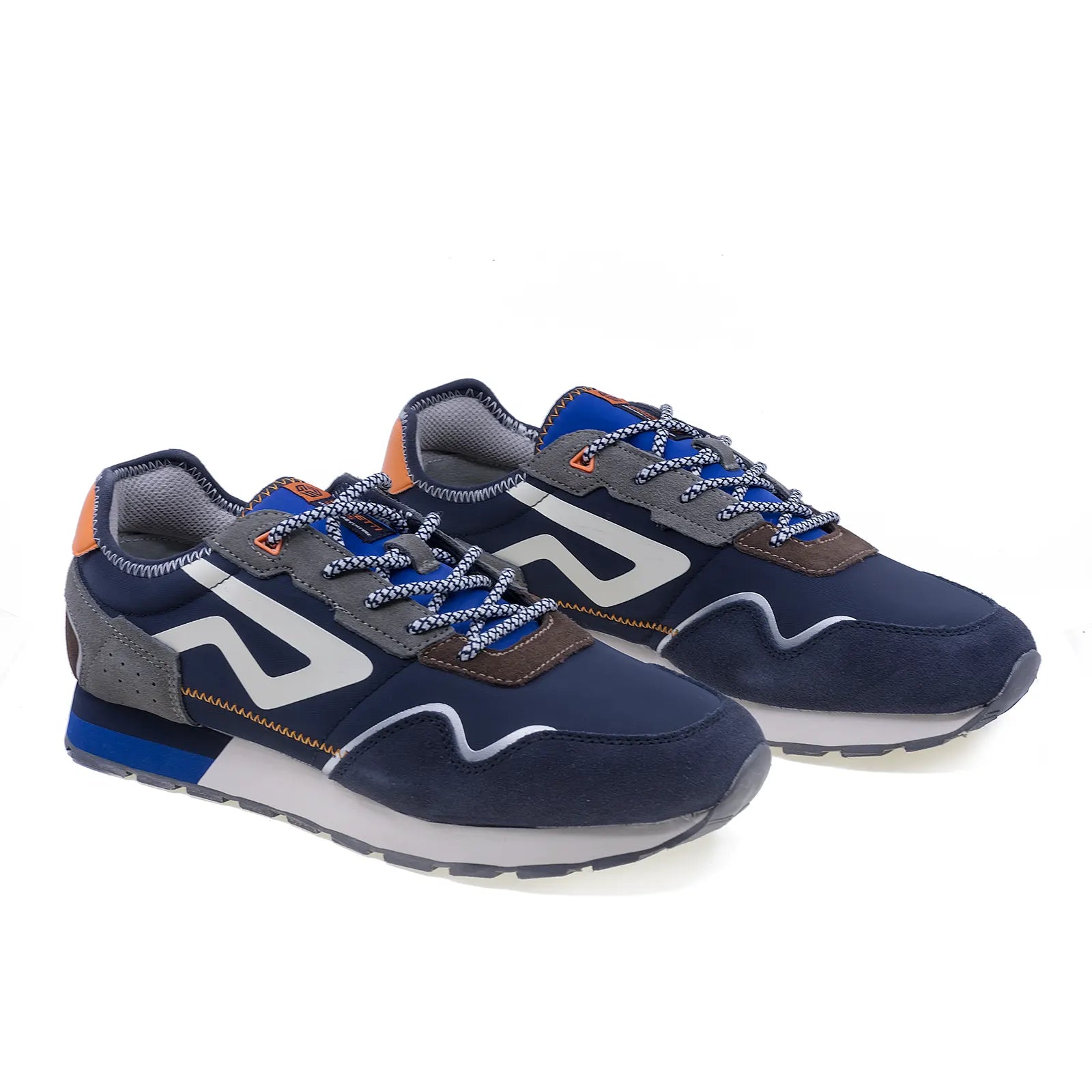 Pantofi sport bărbați Goretti B100-CL30136 din piele întoarsă bleumarin cu talpă Memory Foam-1