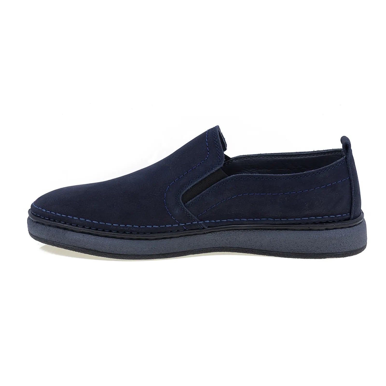 Pantofi barbati casual Goretti din piele nabuc B69-300 bleumarin-2