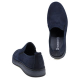 Pantofi barbati casual Goretti din piele nabuc B69-300 bleumarin-4