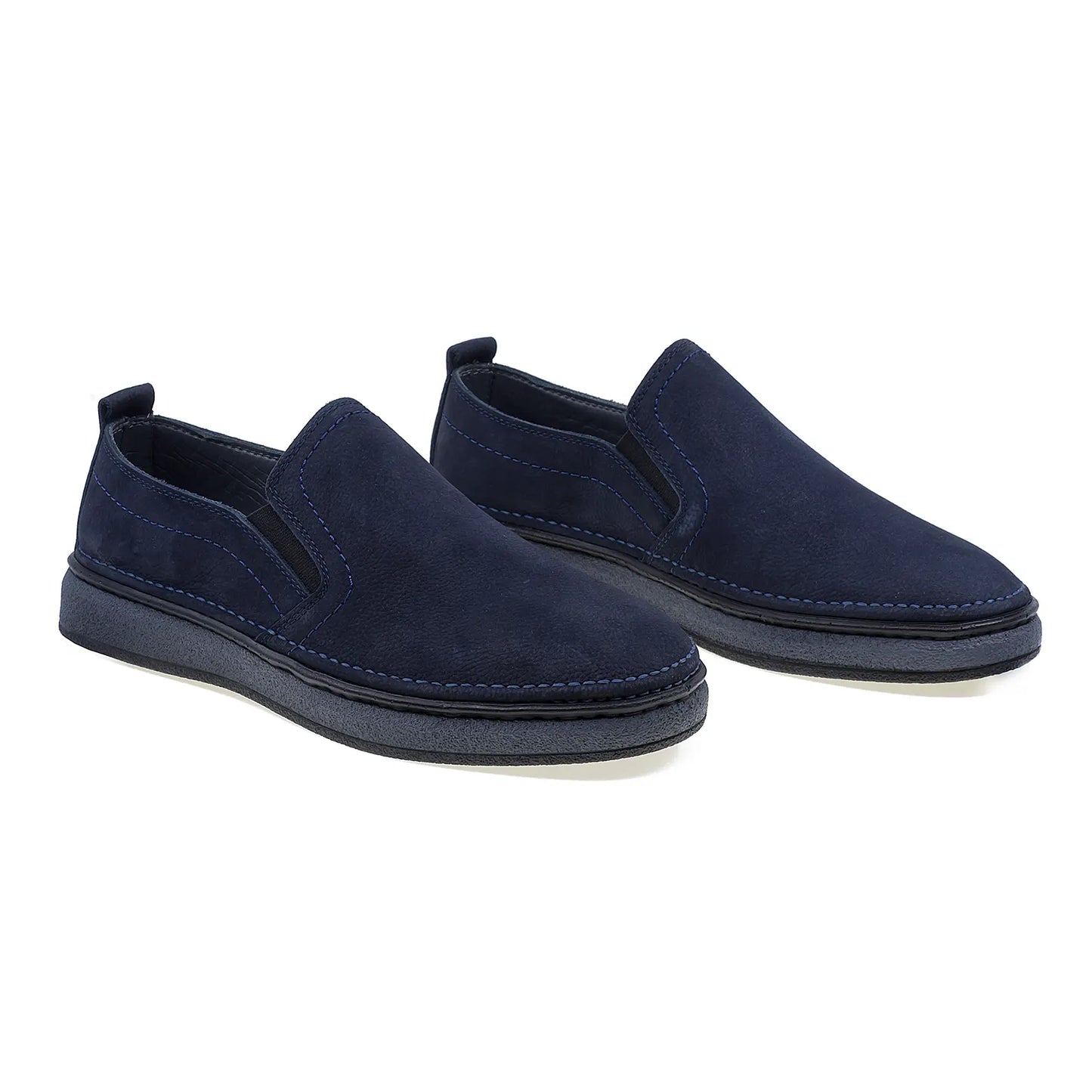 Pantofi barbati casual Goretti din piele nabuc B69-300 bleumarin-1