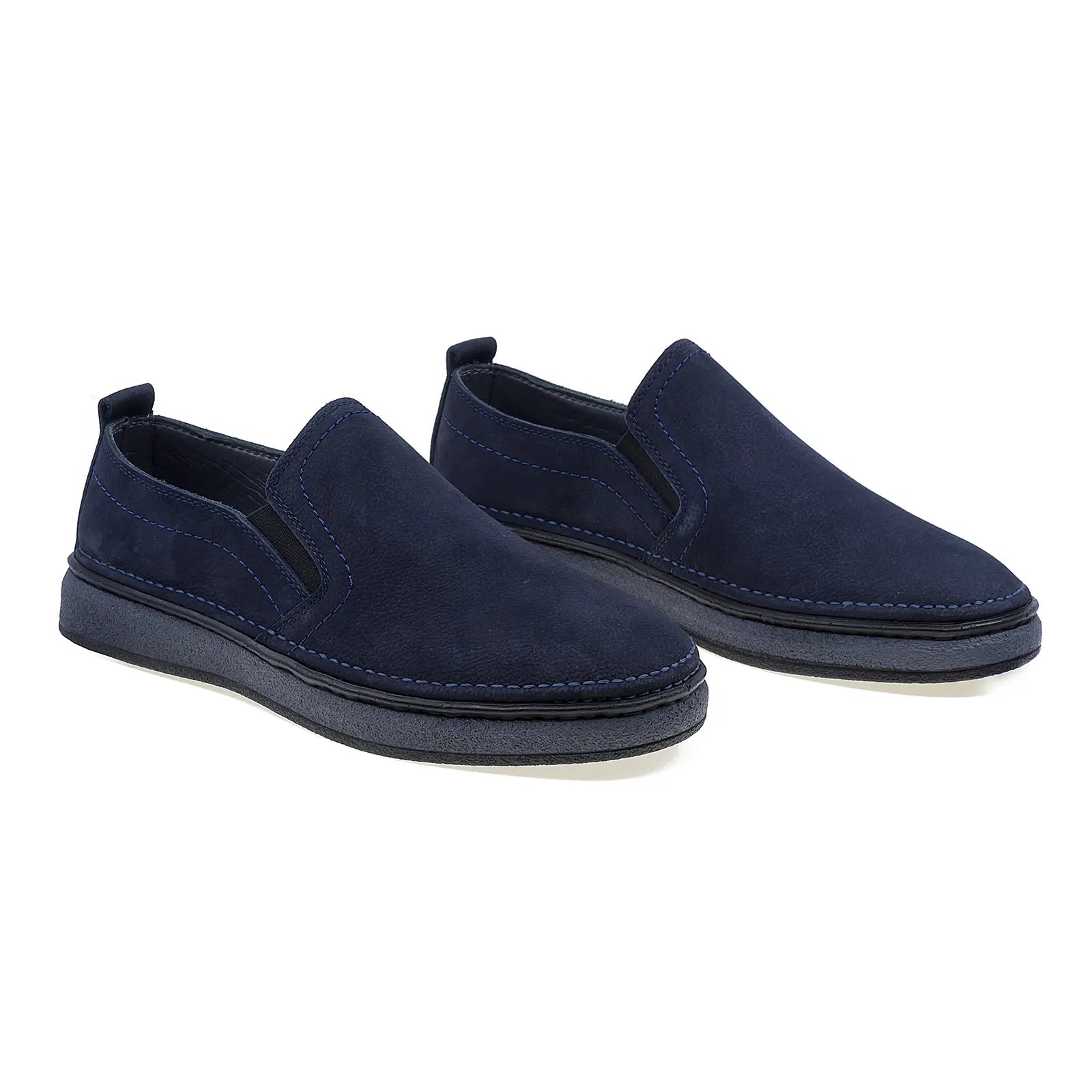 Pantofi barbati casual Goretti din piele nabuc B69-300 bleumarin-1