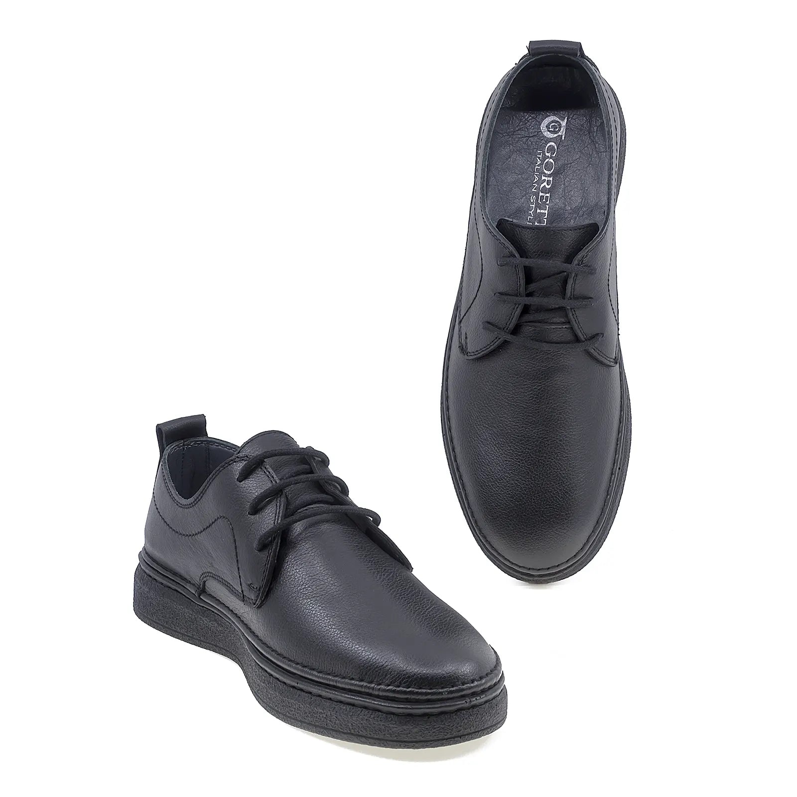 Pantofi barbati casual Goretti din piele naturala B69-301 negru-3