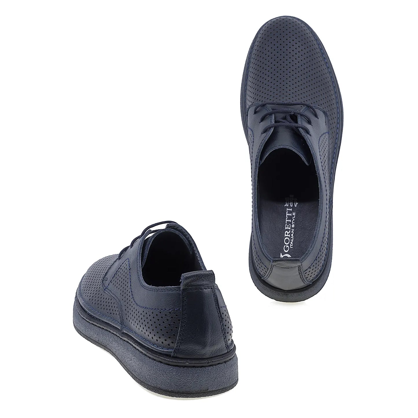 Pantofi barbati casual Goretti din piele naturala B69-321 bleumarin-4