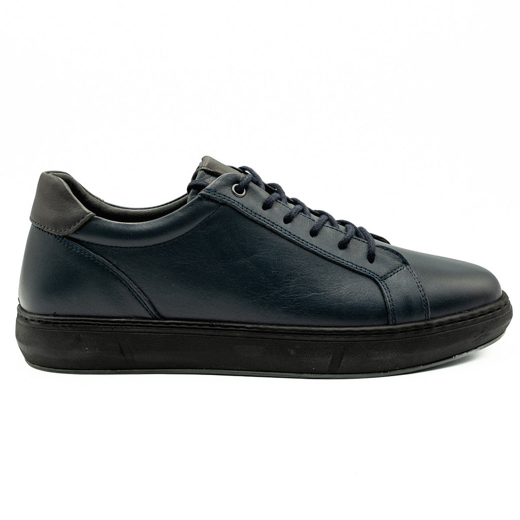 Pantofi barbati casual Goretti din piela naturala bleumarin - 065