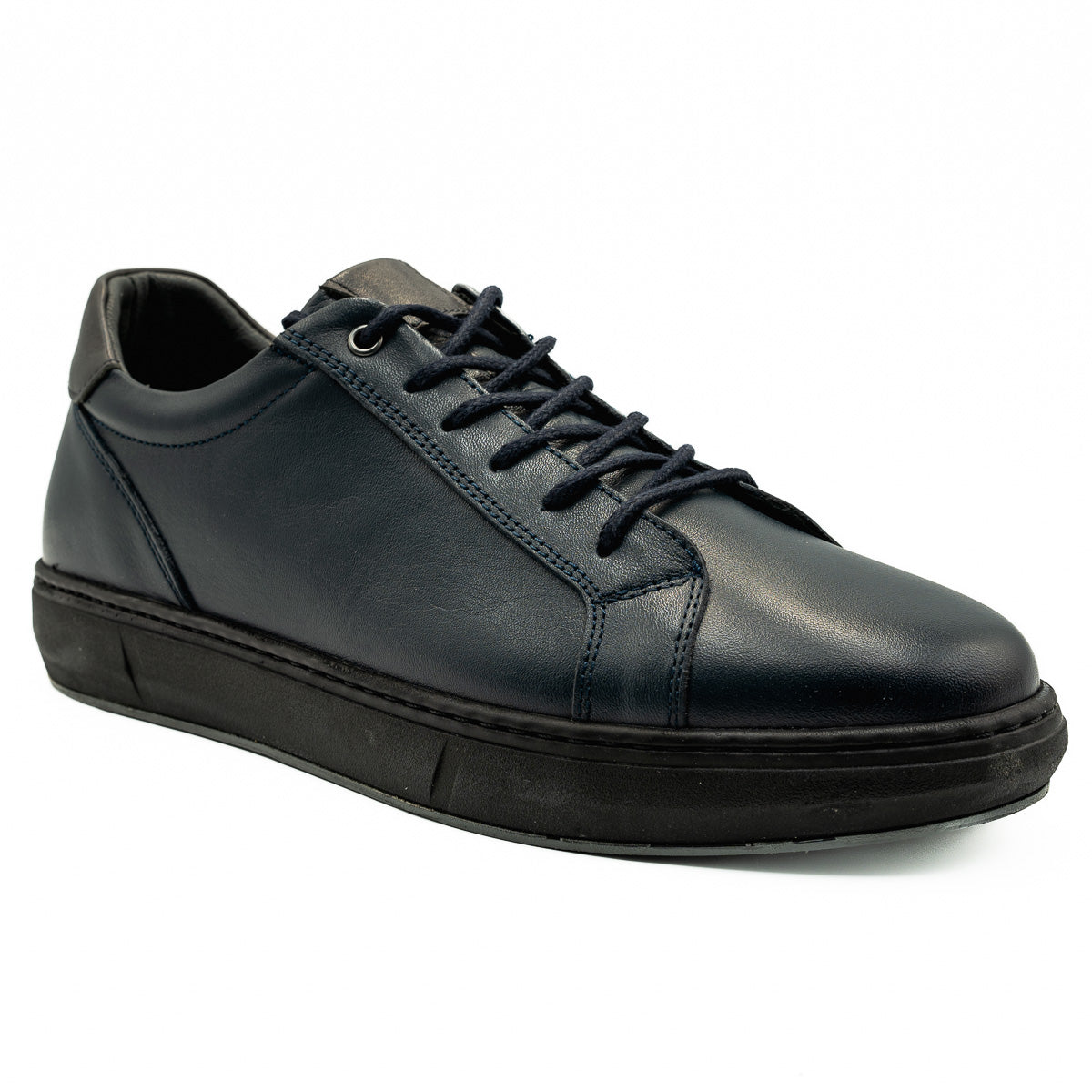 Pantofi barbati casual Goretti din piela naturala bleumarin - 065