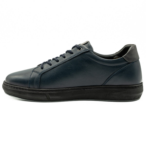 Pantofi barbati casual Goretti din piela naturala bleumarin - 065