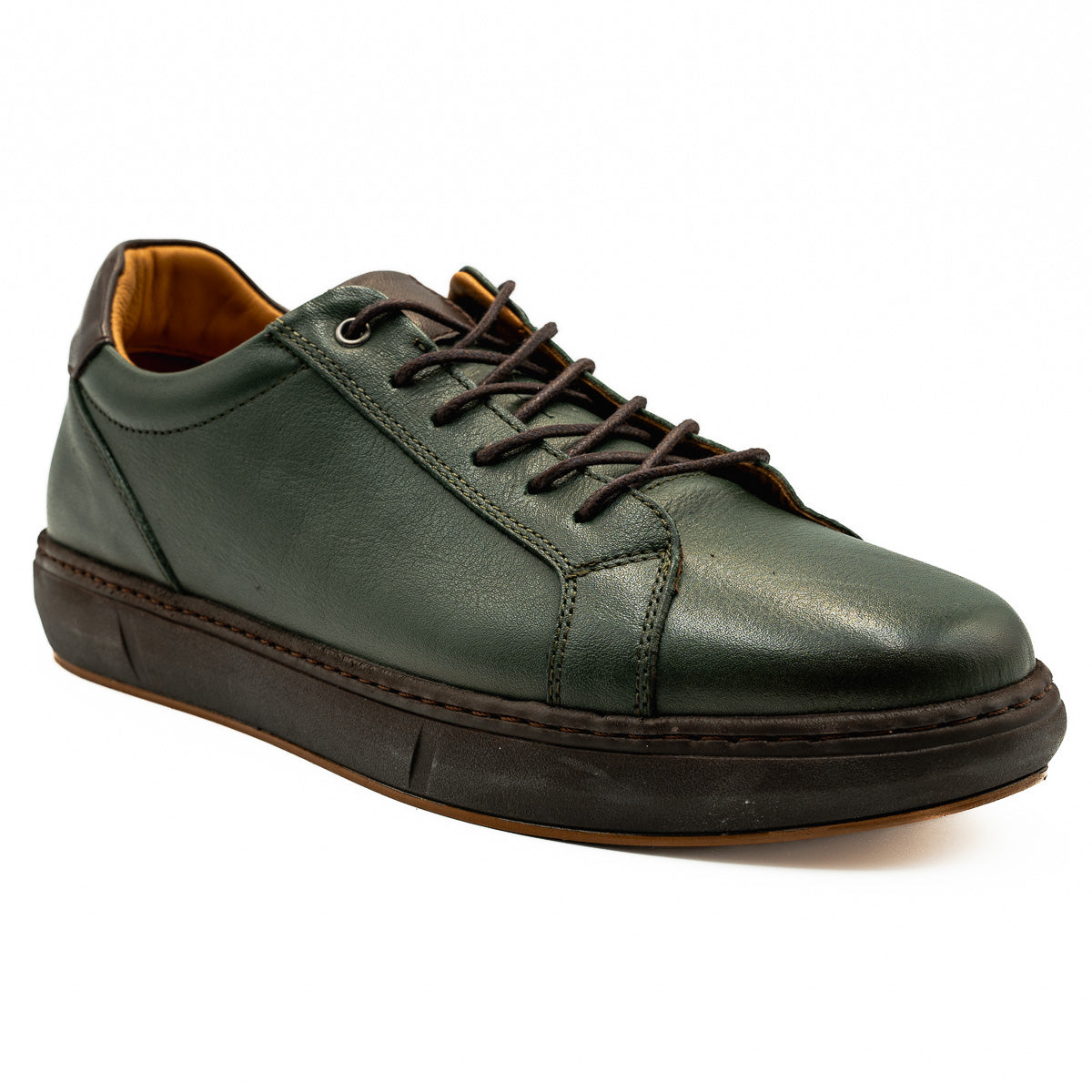 Pantofi barbati casual Goretti din piela naturala verde - 065