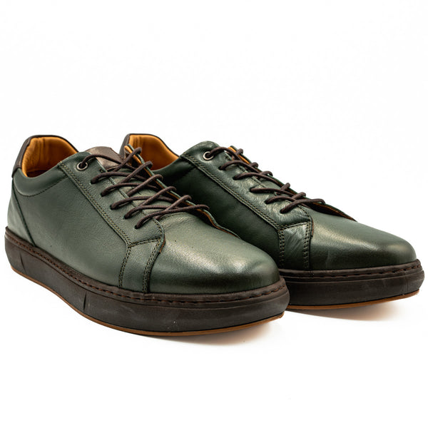 Pantofi barbati casual Goretti din piela naturala verde - 065