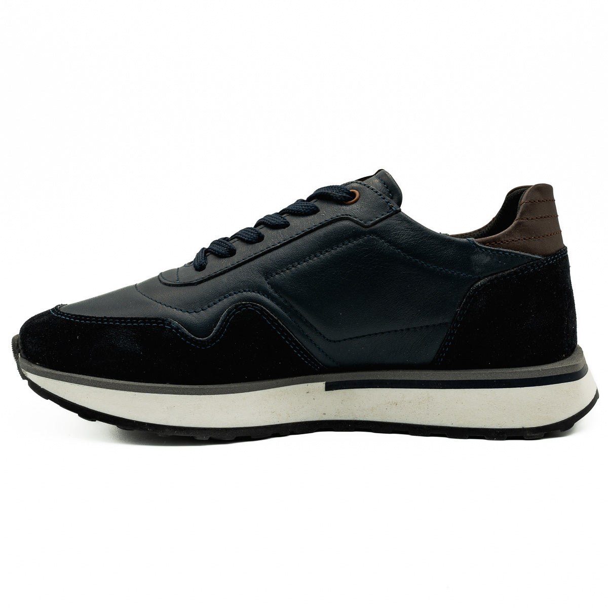 Pantofi barbati casual Goretti din piela naturala bleumarin - 066