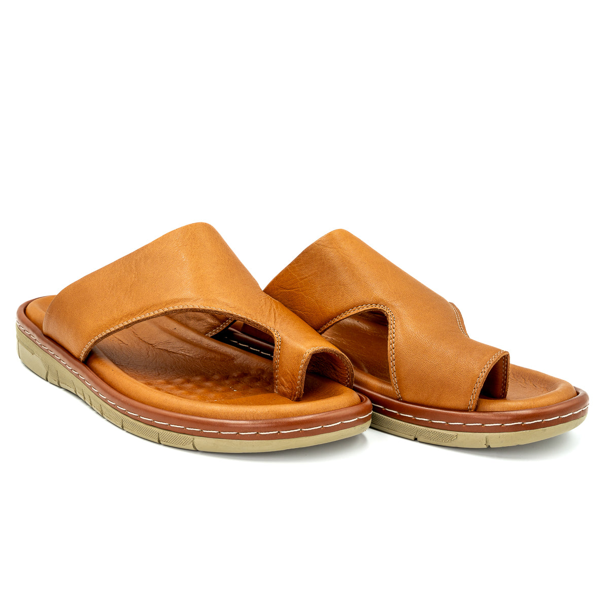 Slapi Barbati Goretti Din piele naturala  B 138 Taba 