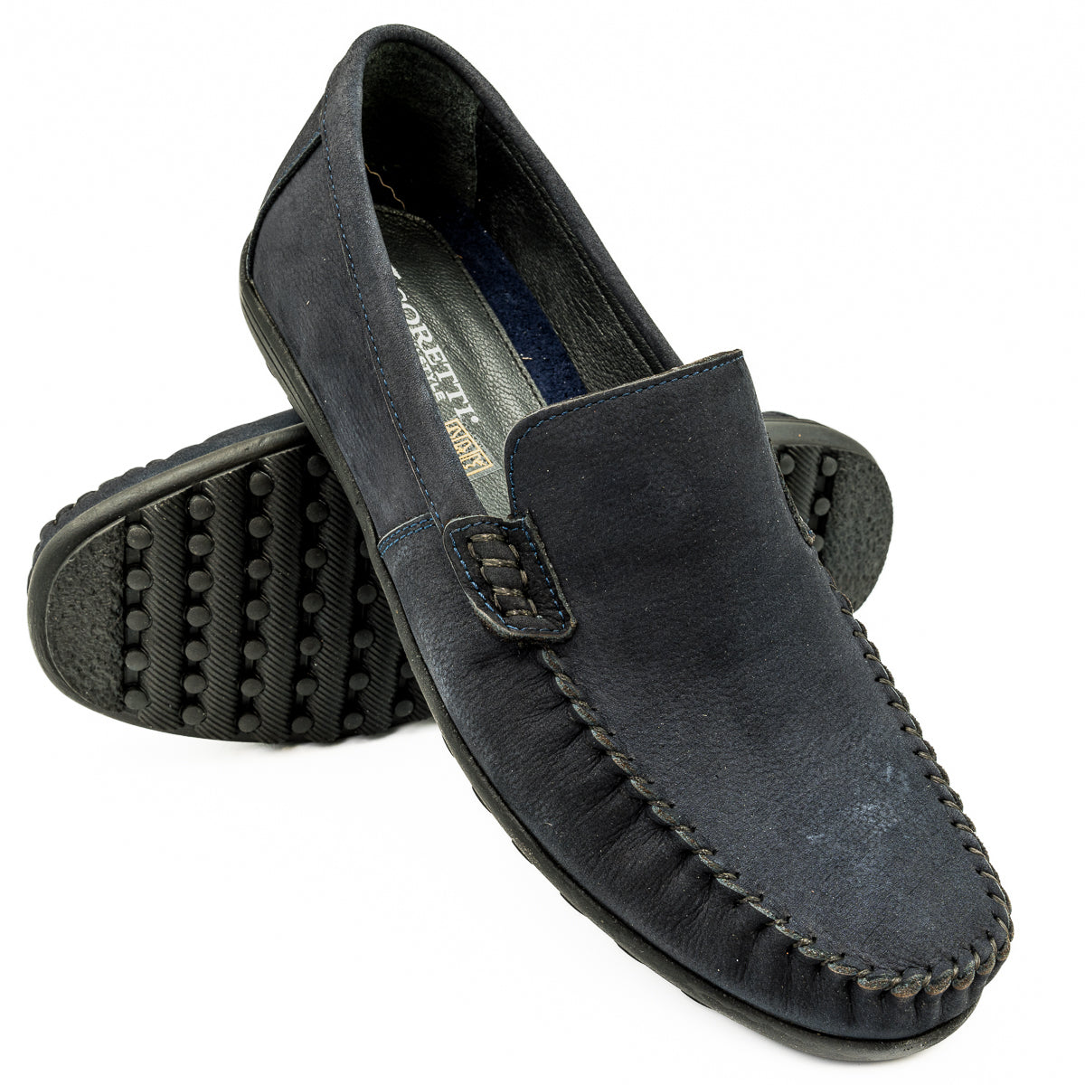 Pantofi Barbati Goretti Din Piele Naturala B 24-1824 blue nubuk 