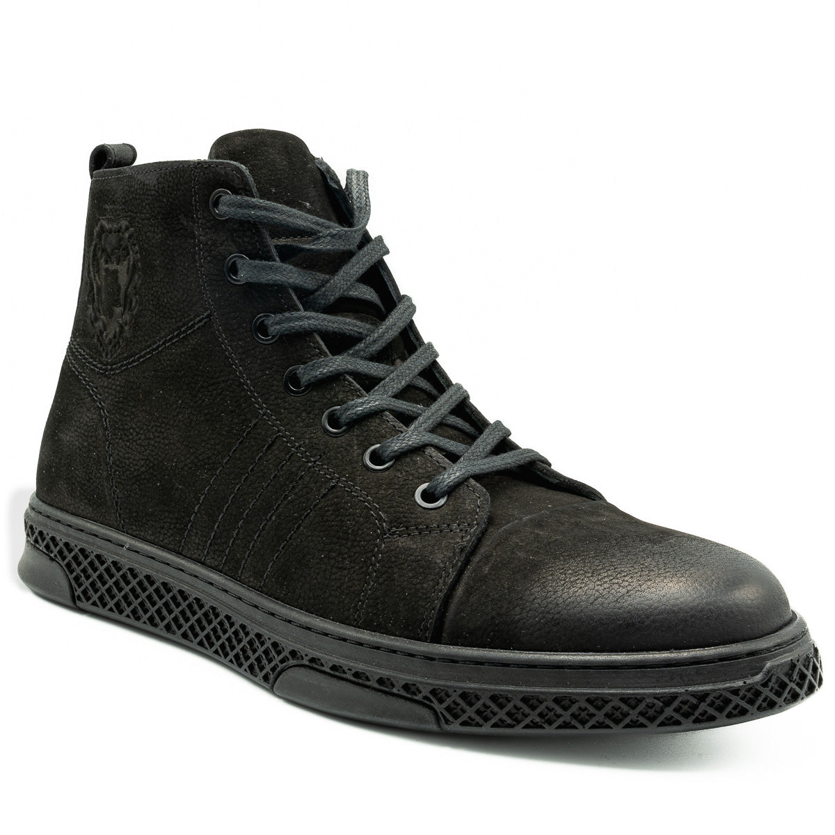 Ghete barbati Goretti din piele naturala B 3673 NEGRU VELUR 