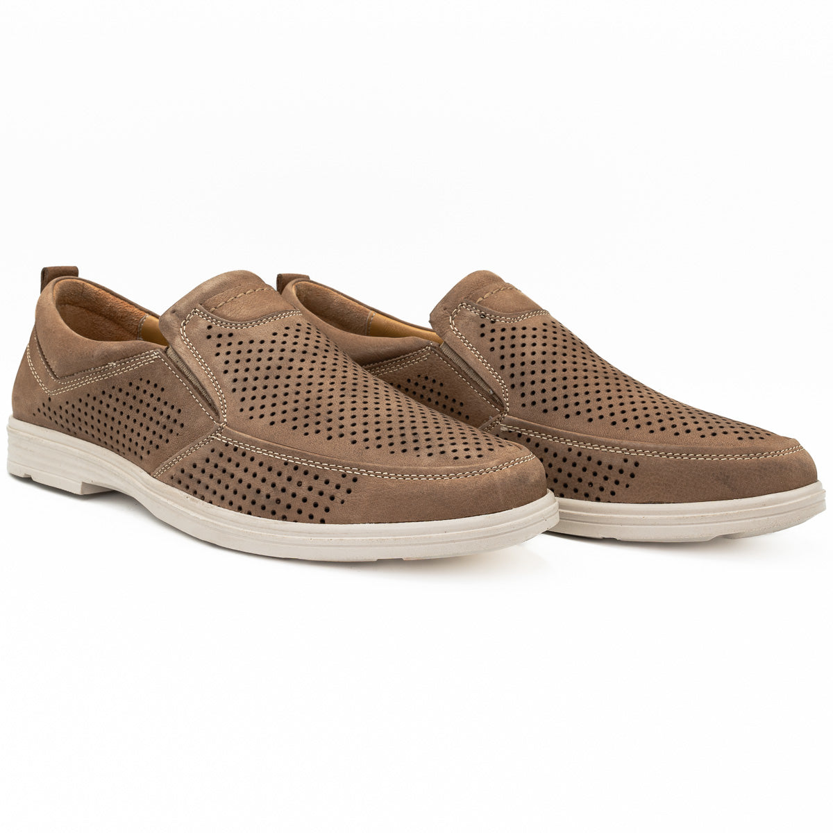 Pantofi barbati Goretti din piele naturala velur B 3850-2 maro