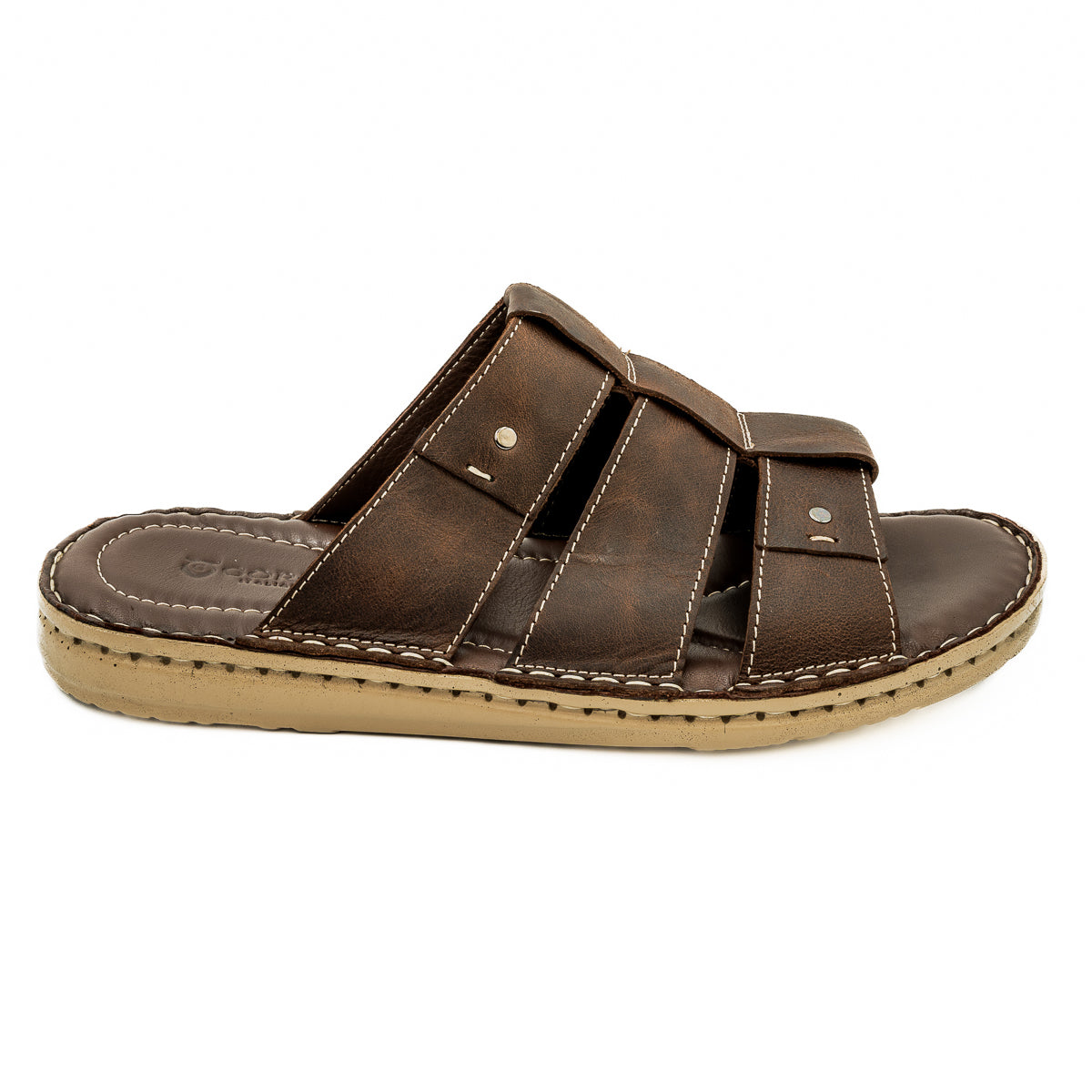 Slapi Barbati Goretti Din piele naturala B 39-E514 maro