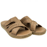 Slapi Barbati Goretti Din piele naturala B39-E508 bej 