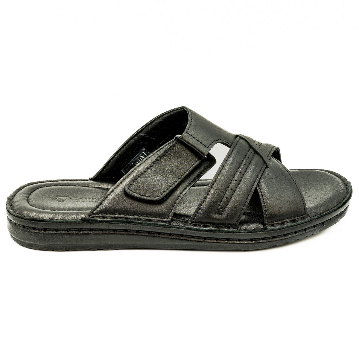 Slapi Barbati Goretti Din piele naturala B 39-E508 negru