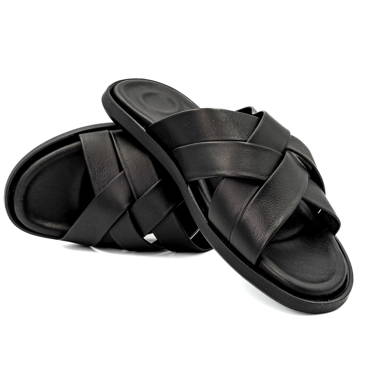 Saboti Barbati Goretti Din piele naturala negri 402