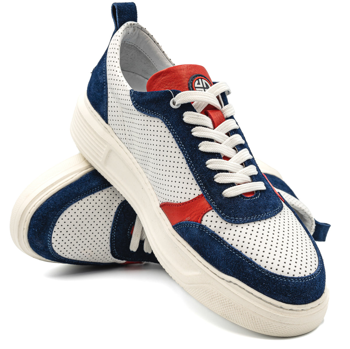 Pantofi barbati Goretti din piele naturala  albi - 25483