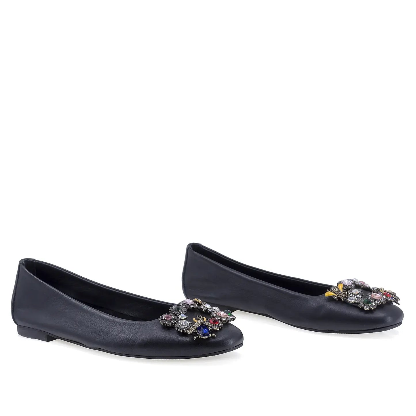 Balerini dama  Anna Viotti piele naturala, D19152, negru